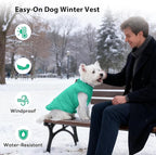 PUMYPOREITY Dog Puffer Coat with Detachable Scarf, Warm Padded Cold Weather Vest, Windproof Lightweight Snowsuit, Water Resistant Dog Winter Coats, Thermal Winter Jacket for Small Medium Large Dogs