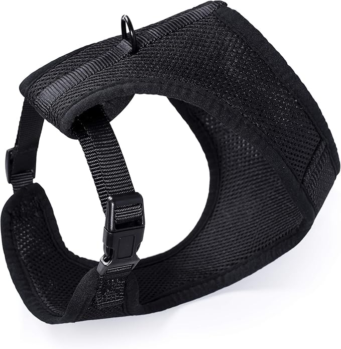 Mile High Life Step in Dog Harness for Small Dogs No Pull, Easy Get on Air Mesh Vest Harness, Adjustable Easy Closures Both Neck and Chest (Black, S Chest 13.1"-19.6")
