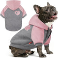 KYEESE Dog Hoodie Stretchy Dog Clothes for Small Dogs Comfort Cat Sweater Warm Pet Clothes Cat Coat with Leash Hole Soft Pet Sweatshirt with Drawstring Dogs Winter Coat for Cold Weather