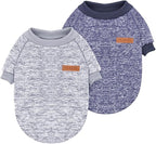 2 Pieces Pet Dog Classic Knitwear Sweater, Fleece Coat for Small,Medium Dogs,Warm Pet Dog Cat Clothes,Soft Puppy Customes for Chihuahua Yorkshire Tzu (Grey Navy,M)