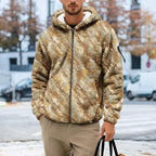 Men's Camouflage Hunting Fleece Lined Hoodie Camo Jackets Zip Up Long Sleeve Casual Winter Coats Hood Outerwear