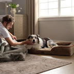 Bedsure XL Plus Orthopedic Dog Bed for Extra Large Dogs - Washable XLarge Dog Cat Bed Waterproof, Comfort Dogs Couch Sofa with Washable Removable Cover, Pet Bed with Nonskid Bottom, Hazel, 48"