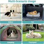 Dog Bed for Medium Dogs up to 65 lbs - Removable Washable Cover with Waterproof Lining & Non-Skid Bottom, Cotton-Polyester Blend Boat-Shaped Lounger Mattress, M(36x24x5.5in), Light Gray