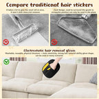 Magic Brush Pet Hair, Pet Hair Remover Gloves for Cats & Dogs, Newly Upgraded Reusable Electrostatic Pet Hair Remover Glove, for Couch Furniture, Carpet, Curtain