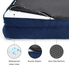 Bedsure Orthopedic Dog Bed Medium Size Dogs - Washable Medium Dog Cat Bed Waterproof, Comfort Pet Couch Sofa with Washable Removable Cover, Pets Bed with Nonskid Bottom, Blue Navy, 28"