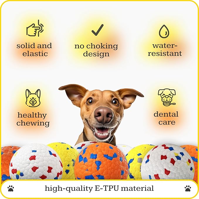 Foam Fetch Dog Balls 3 inch, for Large and Medium Breeds, Durable Toy for Chewers (White, 2 Pack)