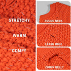 KYEESE Dog Sweater with Leash Hole Warm Pullover with Reflective Yarn for Small and Medium Dogs Male Soft Knit Pullover Boy Dog Coats Cozy Lightweight Thick Sweater,Orange,Medium