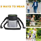 Dog Treat Pouch, 3 Ways to Wear Treat Pouches for Pet Training, Dog Training Treat Pouch with Waist Belt Shoulder Strap, Poop Bag, Collapsible Bowl, Dog Training Clicker