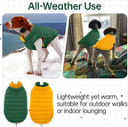 Lelepet Reversible Dog Coat Waterproof Dog Jacket Windproof Puffer Vest for Winter Warm Lightweight Coats for Large Dogs Adjustbale Hook & Loop Pet Apparel with Leash Hole, Golden Retriever, 3XL