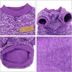 Idepet Pet Dog Classic Knitwear Sweater,Fleece Coat for Small,Medium,Large Dog,Warm Pet Dog Cat Clothes,Soft Puppy Customes 2 Color (XS, Purple)