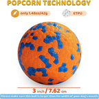 Dog Balls, Indestructible Dog Toy Ball for Aggressive Chewers, Durable High Elasticity Interactive Ball for Training Dog Catch and Fetch, Large Medium Small Dog and Puppies(Orange, 3in, 1pcs)