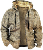 Men's Zip Up Jackets Western Style Ethnic Hoodie Hooded Vintage Long Sleeve Warm Coat Winter Outfits