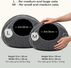 MEOWFIA Cat Cave – Premium Felt Cat Bed for Indoor Cats, Handmade 100% Merino Wool (Large, Dark Grey)