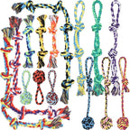Wettarn 15-Piece Dog Rope Toys - Heavy Duty Cotton, Tough Tug Toys for Aggressive Chewers, Medium to Large Breeds, Puppy Teeth Cleaning, 5 Types