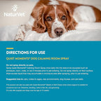 NaturVet Quiet Moments Herbal Calming Room Spray Dog Supplement – Ideal for Cars, Dog Crates, New Environments – Helps Reduce Pet Stress, Storm Anxiety, Motion Sickness – 8 Oz.