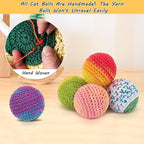 Retro Shaw Cat Toys Balls, Woolen Yarn Cat Ball Toy with Bell Inside, Kitten Toys for Indoor Cats Kitty, Interactive Cat Nip Chew Toys for All Pet Breed 6 Pack