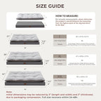 Orthopedic Dog Bed for Ctrate, Waterproof PillowTop Pet Bed for Medium Large Size Dogs, Egg-Crate Foam Dog Crate Mat with Removable Washable Cover, 2-Layers Kennel Pad 55"L x 42"W, Dark Grey