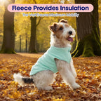 FUAMEY Dog Fleece Vest for Medium Dogs,Warm Stretchy Dog Sweatshirts Pullover with Leash Hole Dogs Sweater Soft Pet Turtleneck Cozy Pet Vest Lightweight Sleeveless Blue M