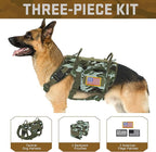 Forestpaw Dog Harness Medium Sized,Tactical Dog Harness with Handle,No Pull Military Style Service Dog Vest with Pockets Adjustable for Medium Large Dogs,Camouflage Green,Chest 19.5-41.5"