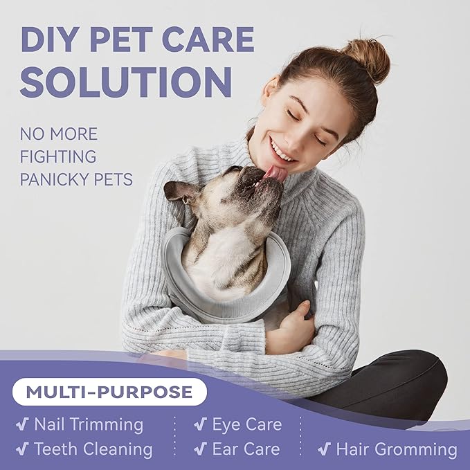 Dog Grooming Hammock Harness for Dogs & Cats with Pet Nail Clipper Trimmer - Cat Hanger Sling for Trimming Clipping Nails- Dog Hammock Restraint Bag for Small Medium Large pet （ Purple S）