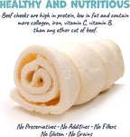 Beef Cheek Rolls for Dogs - Natural & Odor-Free Dog Treats - 5 to 6 Inch Medium Beef Hide Dog Chews - 8 Pack