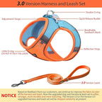 AIITLE Dog Harness, Summer No-Pull Cat Harness with a Leash, Adjustable Reflective Dog Vest, Cat Harness Escape Proof, Outdoor Walking, Camping for Extra Small Dogs and House Cats Orange XXXS