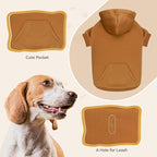 Dog Sweaters for Small Dogs Dog Hoodie Dog Sweater Solid Soft Brushed Fleece Dog Clothes Dog Hoodie Sweatshirt with Pocket(Coffee-S)