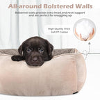 INVENHO Large Rectangle Orthopedic Dog Bed for Medium Small Dogs, Washable Soft Calming Puppy Sleeping Cuddler With Anti-Slip Bottom L(30"x24"x9")