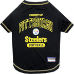 NFL Pittsburgh Steelers Dog T-shirt Small. - Licensed Shirt for Pets Team Colored with Team Logos- Premium Stretchable Materials for the comfort of your Dog & Cat