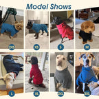ROZKITCH Small Dog Fleece Pajamas, Pet Windproof Warm Cold Weather Jacket Vest Cozy Jumpsuit Apparel Outfit Clothes for Small Medium Large Dog Walking Hiking Sleep Red S