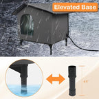 Heated Cat House for Outside/Indoor Cats in Winter,Elevated Outdoor Cat House with Heating Pad Bed,Weatherproof Feral Cats Shelter with Soft Mat (Heat Gray)