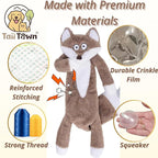 Plush Fox Dog Toy – Squeaky & Crinkle, No Stuffing, Soft & Durable – For Small, Medium & Large Dogs, All Breeds – Perfect for Puppies & Senior Dogs, Premium Safe Chew Play