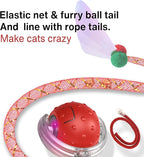 Interactive Cat Toy – Motion Activated Rolling Ball with LED Lights & 3 Play Modes & Two Different Tails - Best Toy for Indoor Cats & Kittens to Stay Active and Stimulate Hunting Instinct