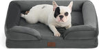Bedsure Orthopedic Dog Bed Medium Size Dogs - Washable Medium Dog Cat Bed Waterproof, Comfort Pet Couch Sofa with Washable Removable Cover, Pets Bed with Nonskid Bottom, Dark Grey, 28"