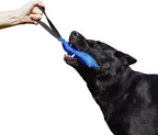 Dingo Gear French Linen tug Toy for Dog, Bumper Toy for Training, Agility, tug of war, bite Pillow for Strong Dog, 1handle 8in Blue S00071