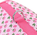 Mile High Life Dog Harness, Air Mesh Floral Vest Harness for 20 lbs Small Dogs & Cats, Easy Get on Adjustable Easy Closures Both Neck and Chest(Pink Flower, M Chest 18"-20")