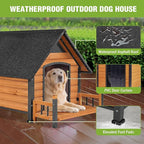 GUTINNEEN Large Heated Dog House Outdoor Insulated Weatherproof Dog Kennel with Heated Pad, Insulated All-Round Thermal Liner, Chew-Proof Strong Iron Frame Dog House for Dogs (Winter-Ready)