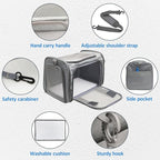 kathson Cat Carrier, Airline Approved Pet Pocket with Breathable Mesh Window Portable Hand Bag Soft Dog Travel Carrier Bag for Puppy Kitten Small Dogs (Grey)
