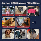 IECOii Dog Sweaters for Medium Dogs Girl Boy,Christmas Knit Doggy Sweatshirt with Sleeve,Turtleneck Thick Warm Dog Sweaters for Winter,Pullover Knitwear for French Bulldog,Boston Terrier (Green, L)