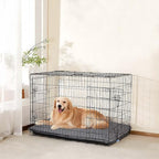 Dog Crate Pad for Large Dogs - 35x23 Orthopedic Dog Bed with Memory Foam, Washable Water-Resistant Soft Pet Mat with Non-Slip Bottom, Grey