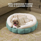 BALANCE Cat Beds for Indoor Cats, Washable Round Dog Bed, Donut Dog Bed with Anti-Slip Bottom for Small Dogs, 28 Inches, Granite Green