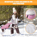 iBuddy Dog Winter Coats with Fleece Vest,Waterproof Warm Dog Snow Jacket Windproof, Reflective Adjustable Pet Dogs Cold Winter Coat for Dogs Girl Boy