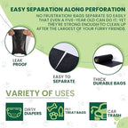 Dog Waste Bags, 400 Count, 15 Pounds, Opaque Black Color, Holds Odors Inside