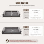 Orthopedic Dog Beds for Extra Large Dogs, Waterproof XL Pet Bed with Sides, Non-Slip Bottom and Egg-Crate Foam Large Pet Couch Sofa with Washable Removable Cover, Dark Grey