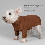 cyeollo Warm Small Dog Sweater, Knit Cold Weather Doggy Sweaters for Small Dogs Boy Pullover Winter Dog Clothes with Turtleneck for Indoor & Outdoor Wear, Brown M