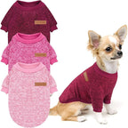 Idepet Pet Dog Classic Knitwear Sweater 3 Pcs, Fleece Coat for Small,Medium Dogs,Warm Pet Dog Cat Clothes,Soft Puppy Customes for Dog Grils Boys,X-Large