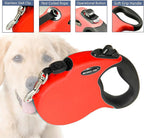 Retractable Dog Leash Hands-Free Adjustable Length 16ft with Safety Lock Durable Nylon Belt for Small Medium Large Dogs Easy Walk Training Portable Dog Leash Red M