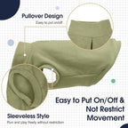 IECOii 2 Pack Large Dog Fleece Sweater 3XL - Fleece Pullover Sweaters for Labrador Boy Girl, Warm Stretchy Fall Winter Coat with Leash Hole, Machine Washable, (Size XXXL, Light Green & Army Green)