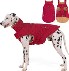 Dog Coat, Warm Windproof Dog Coats for Large Dogs Boy, Waterproof Pet Winter Jacket, Cold Weather Clothes Dogs Snowsuit with Leash Hole, Red XXX-Large