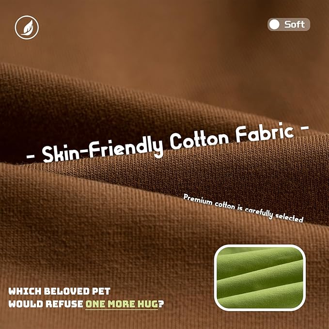 Koneseve Dog Shirts 2 Pack Soft Comfortable Clothes for Medium Large Dogs Brown & Avocado Green 4XL
